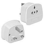 2 PACK European to UK Plug Adaptor,US Adapter,UK Electric Shaver Toothbrush Adaptor Plug, Bathroom Socket Convertor with 13A Fuse,2 3 Pin Travel Plug/3 Universal Adapters(Type A, B, C, I, E, F, L)