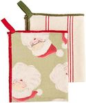 Mud Pie Christmas Towel Set, Santa, 16 1/2" x 26"