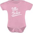 TeeStars - Little Sister Baby Shower Gift for Baby Girl Baby Bodysuit Newborn Pink