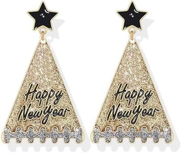 New Year Earrings Christmas Earrings For Women 2024 New Year Earrings Creative Triangle Star Earrings Christmas Party Earrings…