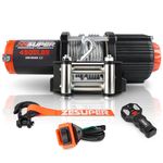 ZESUPER 4500 lb Electric Winch 12V ATV UTV Winch with Wireless Remote,Hawse Fairlead Handheld Remote Waterproof IP67 Steel Cable Small Electric Winch for ATV Trailer Boat