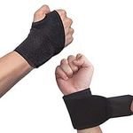 Hually Wrist Support, (2 Pack) Adjustable Wrist Brace with Hook-and-Loop Design, Breathable Wrist Wrap Band Offer Hand Support for Fitness, Bench Press, Weightlifting -One Size Fits Left or Right Hand