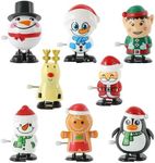 EDWINENE Christmas Wind Up Toys for Kids & Adult,8 pcs Clockwork Walking Jumping Christmas Toy for Stocking Filler and Party Bag Filler