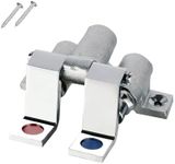 Phivan Foot Operated Faucet Valve - Hands-Free Sink Pedal Brass Double Pedal Valve Control Non-Contact Faucet Sink Foot Pedal for Commercial Kitchens, Hospitals, Schools, Laboratories