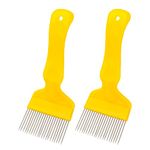 2PCS Stainless Steel Bee Uncapping Fork Beekeeping Tool Honey Comb Equipment Accessories For Use With Bee Hive Scraper - 21pins Straight Fork