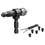 Fortum rivet attachment for cordless screwdriver & drill I Riveter for blind rivets made of aluminium, copper, steel & stainless steel I Blind rivet attachment for 2.4-6.4mm rivets I Rivet gun adapter