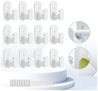 TKZTKZ No Drill Curtain Rod Brackets:Self Adhesive Curtain Rod Holders for Rod 5/8"No Screw,Curtain Rod Bracket No Drilling Heavy Duty,No Damage Stick on Curtain Rod Hooks Hangers No Nail,White,12Pack