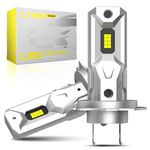 CYBERBEAM H7 LED Headlight Bulb for Car, 500% 20000LM 60W Super Bright H7 Headlight Bulb Conversion Kit,1:1 Mini Size,6500K White IP68 Waterproof,Plug and Play, Pack of 2