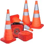 4pcs Collapsible Traffic Cones 28inch Road Parking Cones Safety Construction Cones Warning Emergency