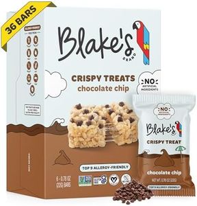Blake’s Crispy Treats – Chocolate Chip (36 Count), Nut Free, Gluten Free, Dairy Free & Vegan, Healthy Snacks for Kids or Adults, School Safe, Low Calorie Soy Free Snack