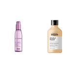 L'OREAL PROFESSIONNEL PARIS Serie Expert Liss Unlimited Blow Dry Serum 125 Ml&Serie Expert Absolut Repair Shampoo For Dry&Damaged Hair Deep Conditioning,Strength With Gold Quinoa,Wheat Protein