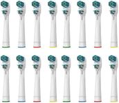 Replacement Brush Heads for Oralb Dual Clean, Generic Double Heads Toothbrush Heads Compatible with Oralb Braun Electric Toothbrush, 16 PCS