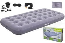 Onirii Twin Size Single Camping Air Mattress Bed,Inflatable Mattress,75"x 39"x 8.7"Thickened Portable Blow Up Air Mattress Bed,Travel Sleeping Bed Pad with Air Pump for Truck Tent Camping/Home/Hiking