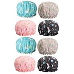 Angoily 8 pcs Pegasus Elastic Flamingo/grey Spa Pink Double Shower Pegasus/blue Bathing Cartoon Caps for