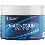 FOXLEAF Magnesium Cream - Support for Sleep, Leg Cramps, Joint Support, & Muscle Soreness - Maximum Strength Magnesium Lotion with Arnica, Shea Butter, Lavender Essential Oil - Made In USA - 4oz