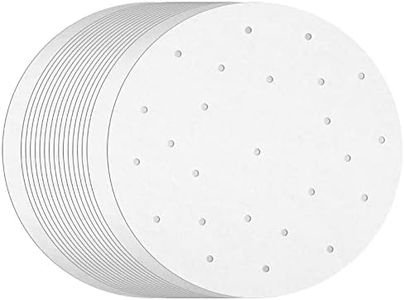 100 Pack Round Air Fryer Liners with Holes for Air Fryer Basket, Dumpling Paper, 10 Inch Perforated Bamboo Steamer Liner Sheets for Baking (White)