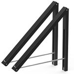 Anjuer Wall Mounted Drying Rack Clothes Hanger Folding Wall Coat Racks Aluminum Home Storage Organiser Space Savers Black