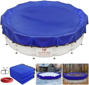 【New Upgrade】 Winter Pool Cover 18 ft Round for Above Ground Pools, Extra Thick Durable Above Ground Swimming Pool Protection Cover, Encryption Grommets,Cold and UV Resistant with Premium Winch,Cable