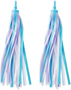 Umatoll 1 Pair(2pcs) Kid's Bike Streamers, Colorful Bicycle Tassels Ribbon for Girls Boys, Balance Bike Scooter Handlebar Accessories (Blue)
