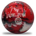 ELITE Pre-Drilled Star Polyester Bowling Ball - Great for Spare Shooting League Bowlesr or Straight Bowling - Perfect Gfit for Beginner Bowlers (12 Pound - Small Drilling, Red/Black/White)