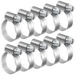 Bolatus 12-20mm Hose Clips Adjustable, 10 Pcs Hose Clamps 304 Stainless Steel Worm Drive Hose Clips for Securing Hose Connections Home Gas Pipe Water Pipe and Fuel Line Flexible Hose Pipe Tube