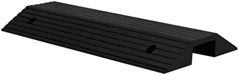 vidaXL Solid Rubber Bridge Threshold Ramp - 80x40x8 cm, Suitable for Rollators, Scooters, Wheelchairs, Black, High Load Capacity with Non-Slip Surface