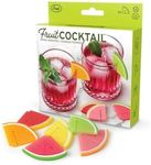 Genuine Fred FRUIT COCKTAIL Citrus Drink Markers, Set of 6 Silicone Drink IDs, Food-Safe, Easy to Clean, Reusable, Fits All Glassware, Perfect for Parties and Gifts