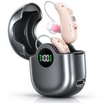 Aika Rechargeable Hearing Aids for Seniors, 16-Channel Digital Noise Reduction, Invisible RIC Hearing Amplifier with Charging Case, 125H Battery Life, 3 Listening Modes, Easy Volume Control