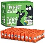 Pet N Pet Dog Poop Bags 1080 Counts, Orange Dog Bags Poop Bag, USDA Certified 38% Plant Based & 62% PE Doggy Poop Bags Dog Bag, Durable Dog Waste Bags Dog Poop Bag, Dog Poo Bags, Pet Supplies