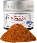 Taste of Morocco | Gourmet Seasoning | Authentic Artisanal Spice Blend | Non GMO, All Natural | Handcrated in Small Batches in USA | Ultra Premium, Sustainably Sourced | GLP-1 Friendly | 1.2 Ounce | Magnetic Tin | Gustus Vitae | #9