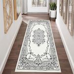 YANHONG Carpet Runner Rugs for Hallway 40 x 370 cm Non Slip Backing Rug Non Slip Runner Carpet Rug Heavy Duty Non-Slip Rubber Back, for Standing Desk, Kitchen, Office, White