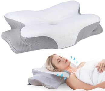 AONAT Almohada Cervical de Espuma Viscoelastica Memoria,2 en 1 Almohada Ergonómico Espuma para para Aliviar el Dolor de Cuello y Espalda, con Fundas de Almohada Transpirables,63x35x13 /10cm
