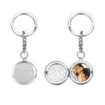 AllerPierce Personalized Keyrings Custom Photo Locket Keyring Engraved Picture Key ring Round Memorial Locket Keychain Gifts for Women Mother’s Day Birthday