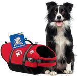 Paws Aboard PAWR1400 Neoprene Designer Doggy Life Jacket, Medium, Red Lifeguard