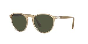 Persol PO3286S Round Sunglasses, Beige Opal/Green, 51 mm