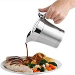 Stainless-Steel Double Insulated Gravy Boat - Sauce Jug with Hinged Lid, Ideal for Gravy or Cream at Thanksgiving, Dishwasher safe - 16 oz/450 ml