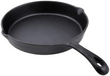 Gourmet Kitchen Heavy Duty and Versatile Cast Iron FryPan with Vegetable Oil Coating Suitable for All Heat Source Types Skillet Grill Cast Iron Camping BBQ - Large: 26Wx4.5Hcm; Handle Length: 18cm