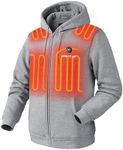 Venustas Unisex Heated Hoodie with Battery Included, Heated Jacket for Women and Men Grey