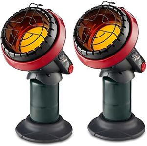 Mr. Heater 3800 BTU Portable Little Buddy Propane Emergency Heater with Push Start Button for Indoor and Outdoor Use, (2 Pack)