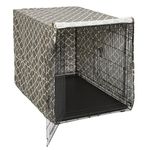 Midwest Homes for Pets CVR48T-BR Dog Crate Cover, Brown Geometric Pattern, 48"