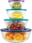 Pyrex 8 Piece Ribbed Bowl (4) Set I