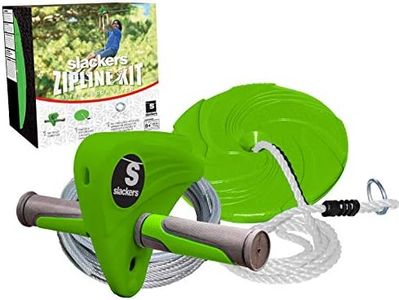 Slackers Falcon Flyer Zipline Kit Backyard, Green, 40'