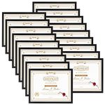 WIFTREY 8.5x11 Black Picture Frame Set of 18, 8.5x11 Photo Frames Bulk for for Document Certificate Award Diploma, Wall Hanging or Tabletop Display