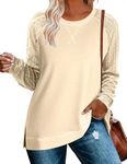 Zeagoo Sweatshirts for Women Trendy Long Shirts Lightweight Fall Pullovers 2024 Long Sleeve Workout Tops for Women, Beige M