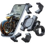 Tiakia Motorcycle Phone Mount Bike Phone Holder Four Claw Adjustable 360° Rotatable Stable Cell Phone Mount for Bicycle Motorcycle Scooter Universal Handlebar Phone Stand for 4.5-6.8 inch Smartphones