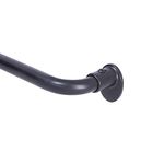 Lunar KL79230 Complete Blackout Room Darkening Wrap Around Curtain Rod, 28-48" Adjustable Length, Black Finish, 5/8" Diameter Steel Tube