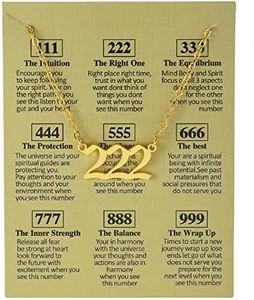 COLORFUL BLING Angel Number Necklace 111 222 333 444 555 666 777 888 999 Necklace Lucky Number Pendant Choker Numerology Jewelry Friendship Birthday Gift-222