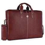 HAMMONDS FLYCATCHER Genuine Leather Office Bag for Men - 15.6 Inch Laptop Bag for Men, Professional Leather Bag for Men - Adjustable Straps and Multiple Compartments - 1 Year Warranty - Brown