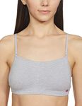 Enamor A022 Cotton Stretch Cami With Detachable Straps Bra for Women- Non Padded Non Wired High Coverage(A022-Greymelange-S)