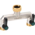 ChiuLau Brass Hose Splitter, 3/4 Inch 2 Way Tap Splitter Hose Manifold,Hose Splitter Connector with 2 Individual Valve and Extended Handle, Hose Pipe Tap Splitter can Mounting Two Timer